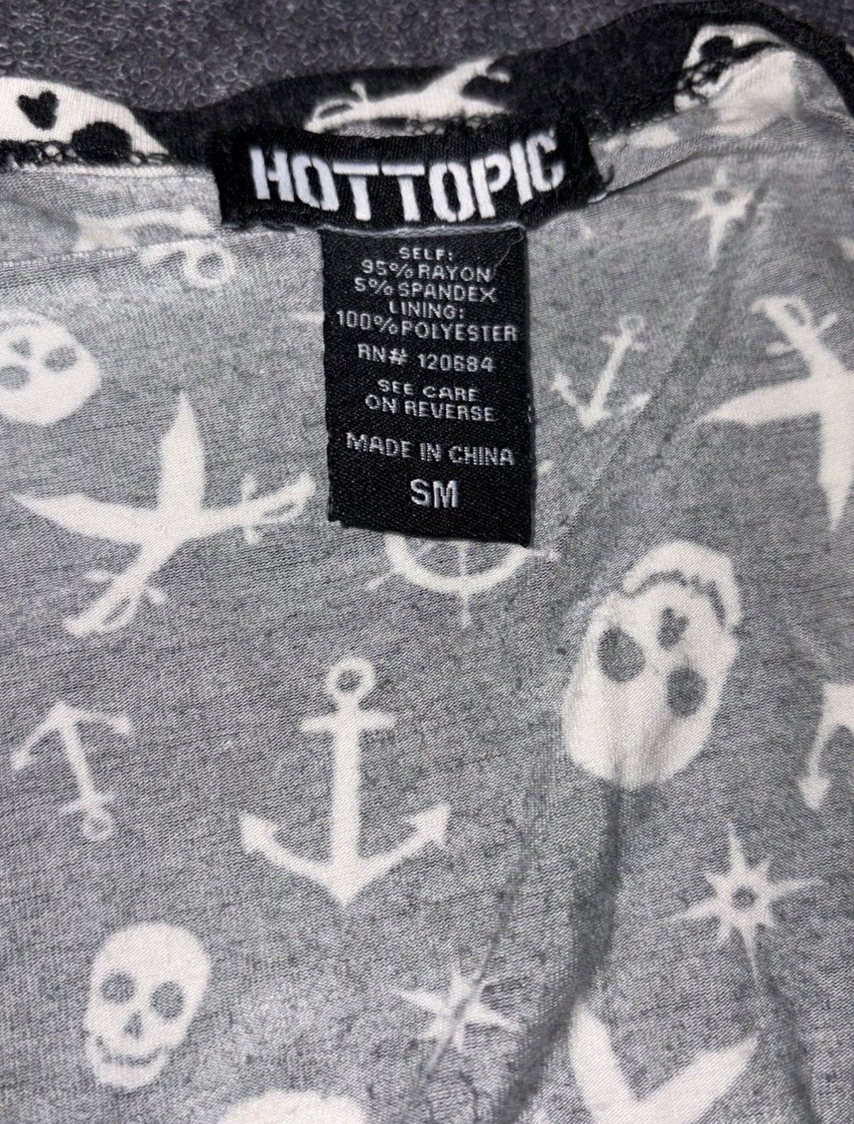 Hot Topic Skull Nautical Goth Dress Small Y2K Emo Alt Fit & Flare