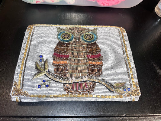 Mary Frances Owl Beaded Crossbody Bag - Retired - Hand Beaded - W/ COA & Extras