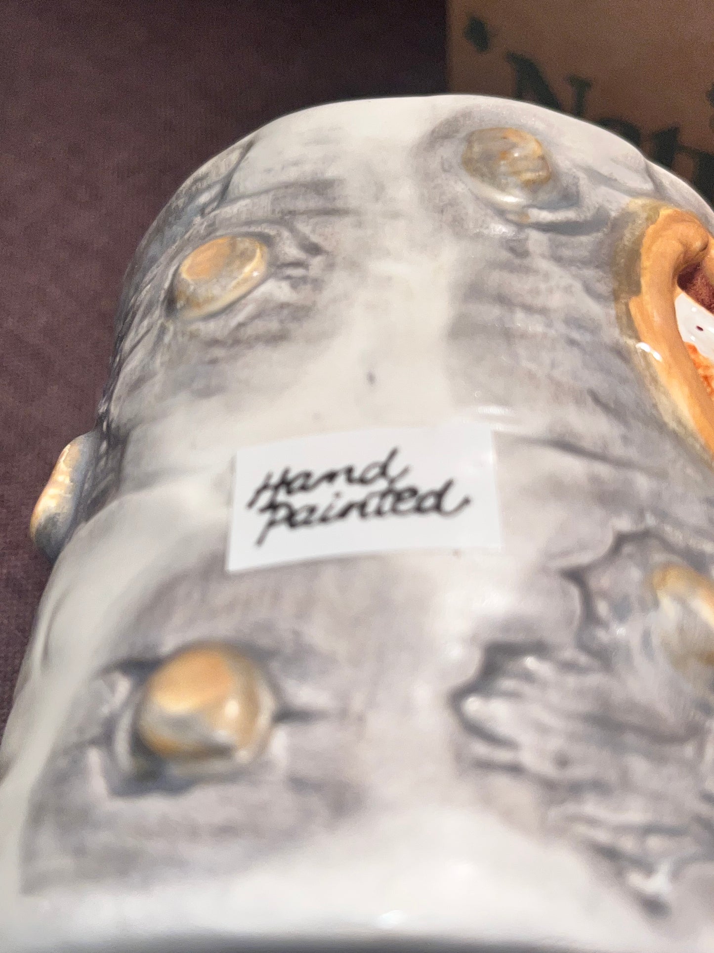 1993 Bergschrund Nature Mug Owl Tree Trunk Cup Hand Painted Ceramic w/box  Vinta