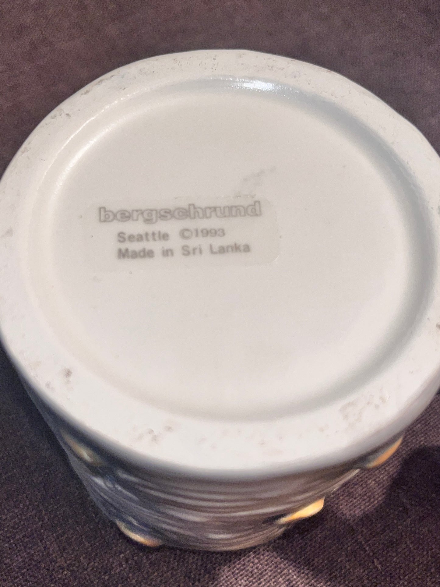 1993 Bergschrund Nature Mug Owl Tree Trunk Cup Hand Painted Ceramic w/box  Vinta