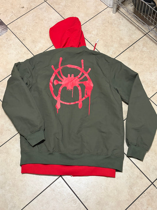 Marvel Spider-Man Into Spider-Verse Men’s Jacket Hoodie Miles Morales Style