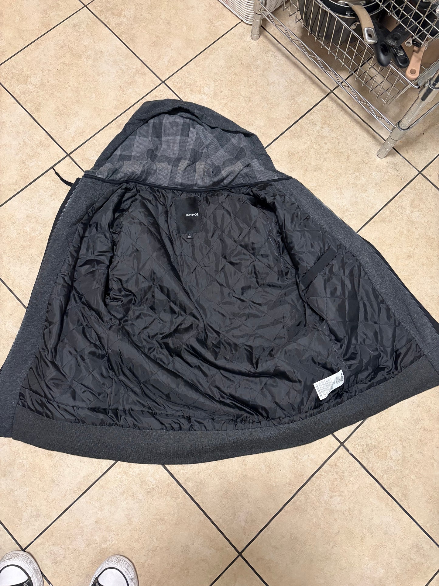 Weatherproof Men’s Hooded Jacket - Light Gray - Insulated - Full Zip Medium