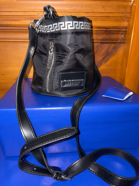 Versace Parfums VIP Bucket Crossbody Bag Greek Key Promo