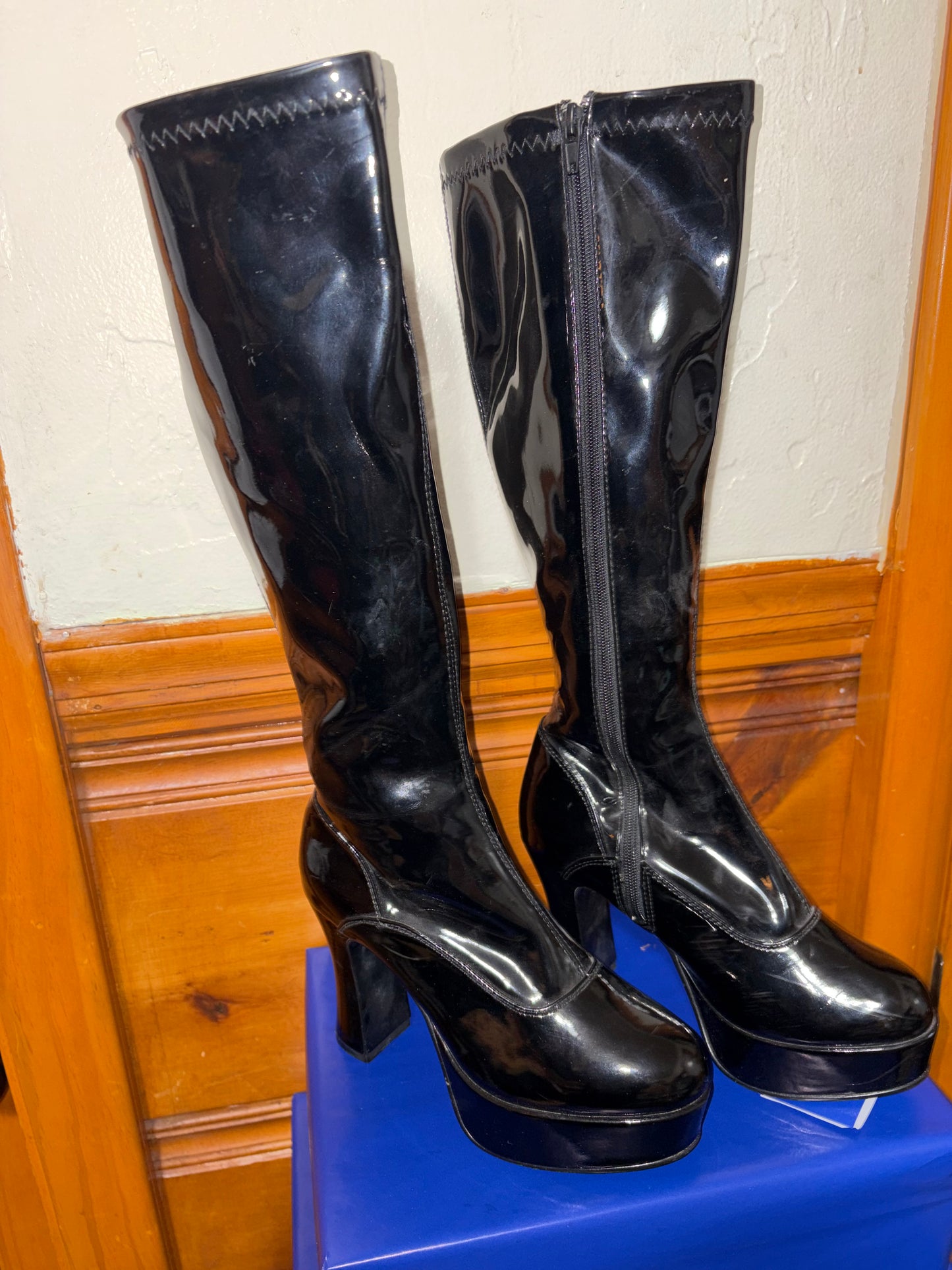 Y2K Patent Leather Platform Knee High Boots – FUNtasma Exotica-2000