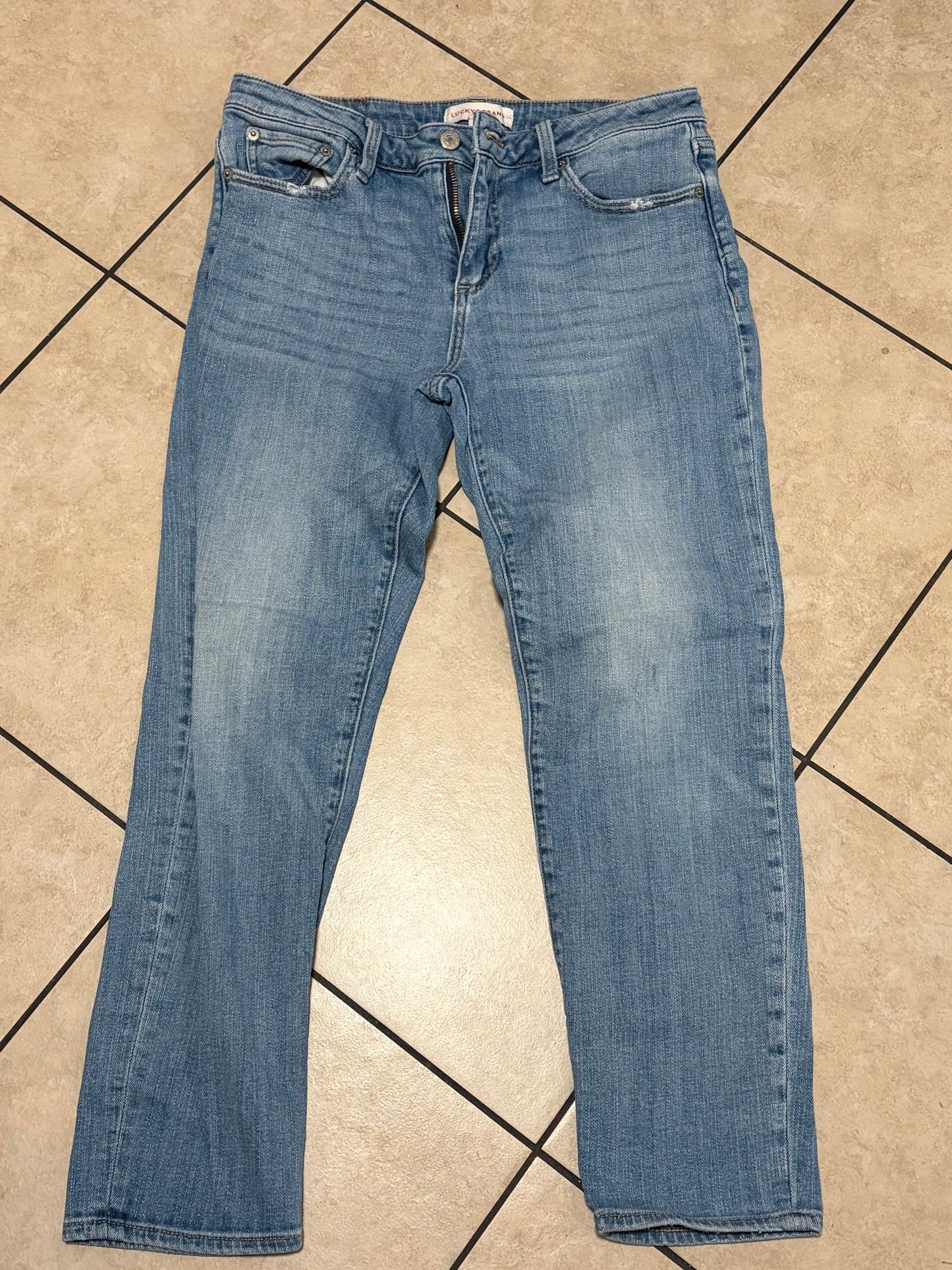 Lucky Brand Womens Skinny Jeans Size 6x28 Medium Wash Stretch Denim Mid Rise