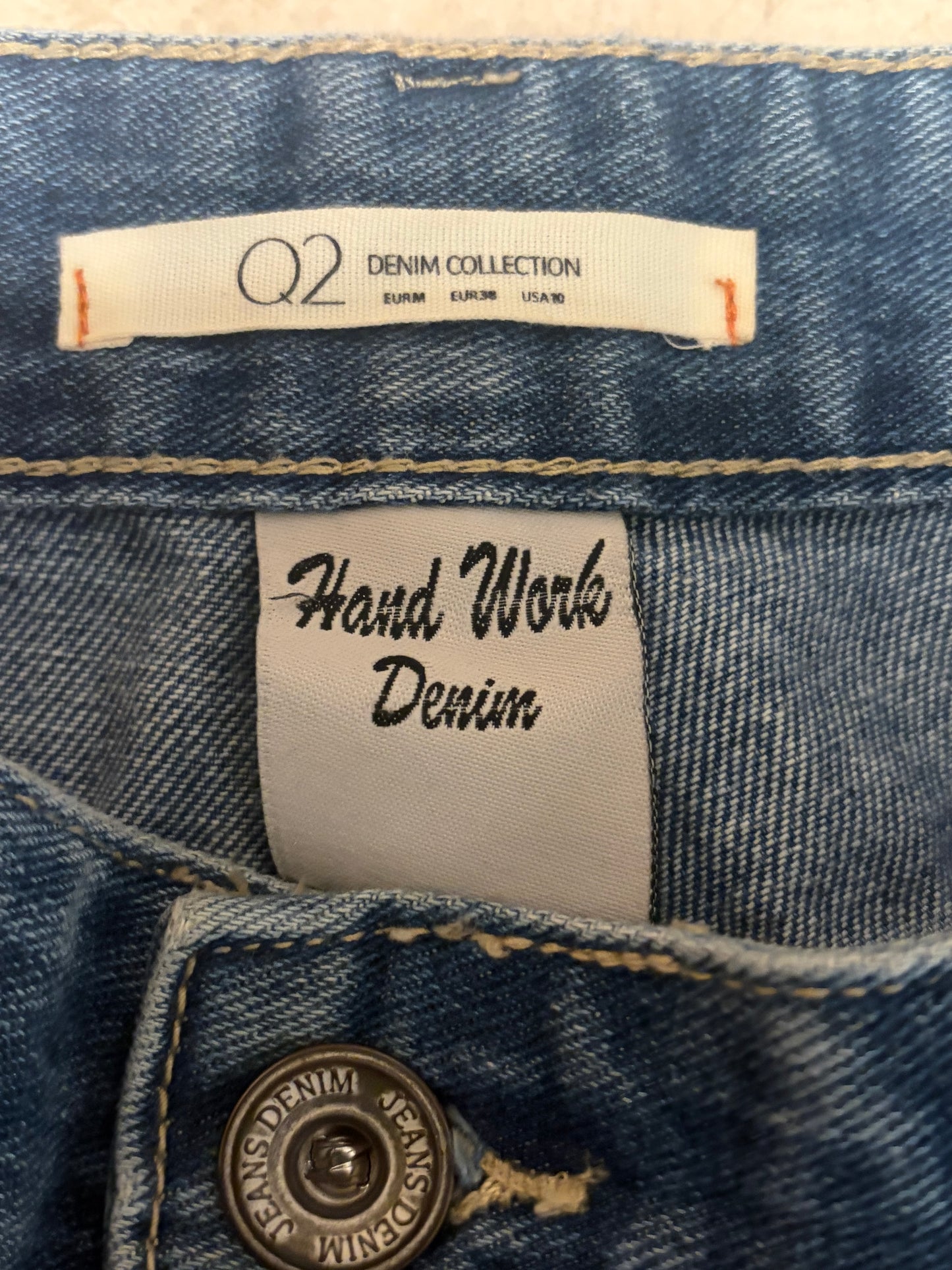 O2 Denim Collection Hand Embroidered Floral Jeans Womens 10