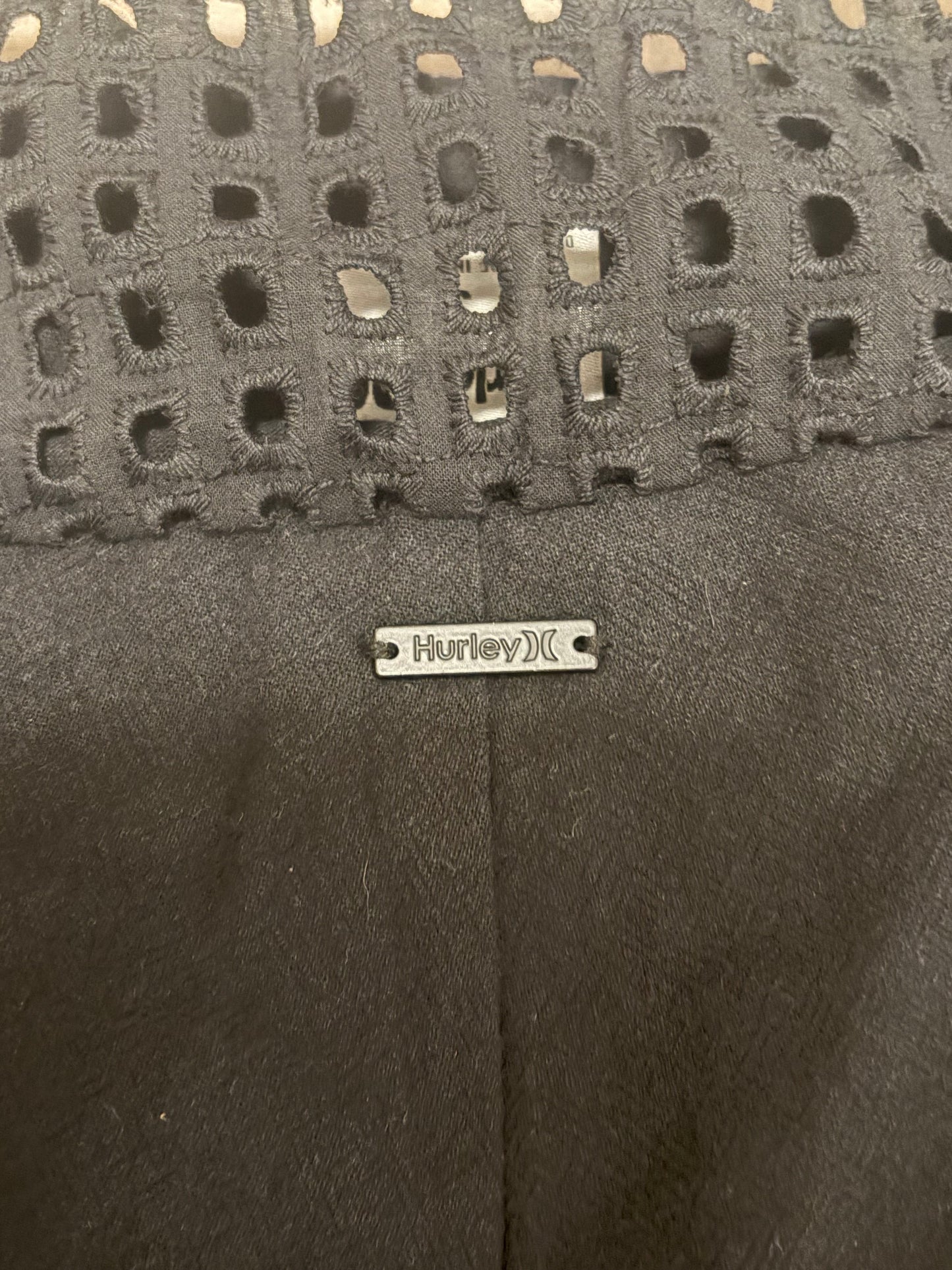 Hurley Wide Leg Pants Women’s Small Black Laser Cut Waistband Athleisure Yoga