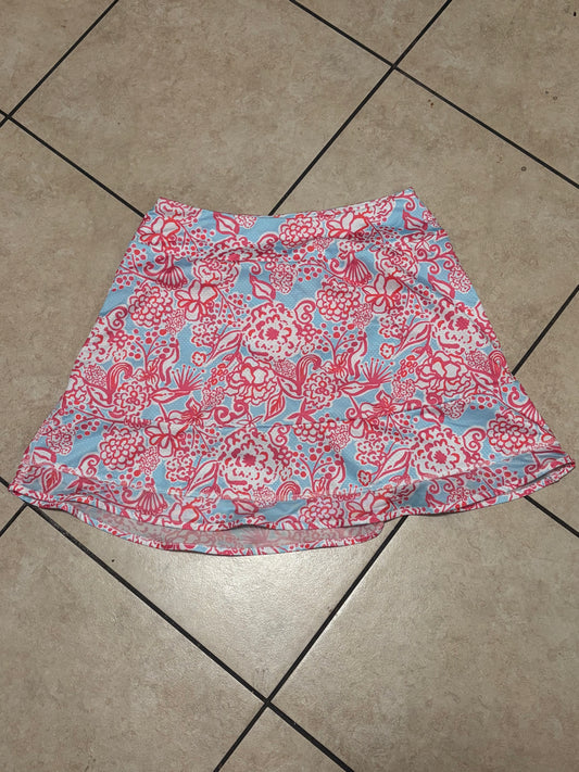 Gottex Y2K Floral Skort Tennis Mini Skirt Mesh Stretch Resortcore Pink Blue