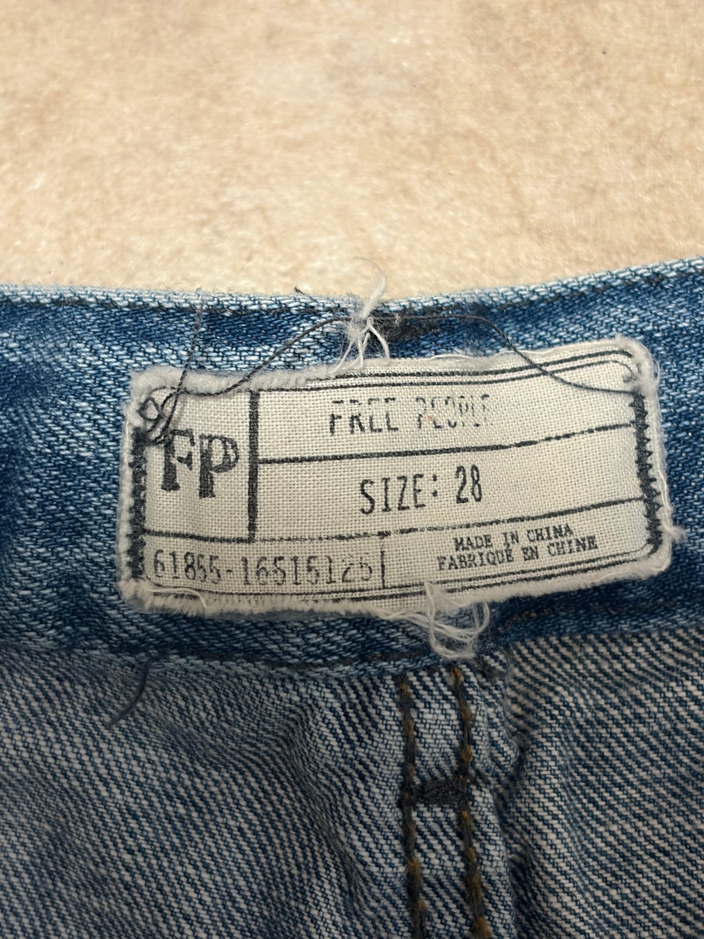 Free People Rainbow Waist Denim Shorts Y2K Festival Pride Boho Cutoffs 28