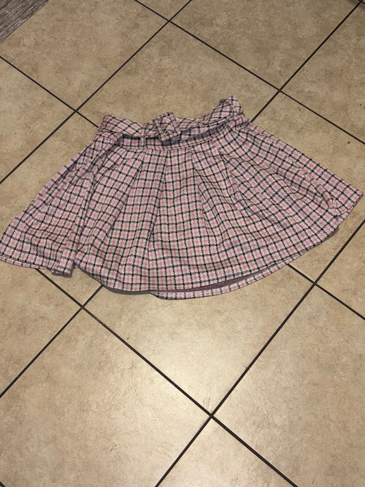 Just Polly Pink Houndstooth Pleated Mini Skirt Belted Preppy Y2K Coquette