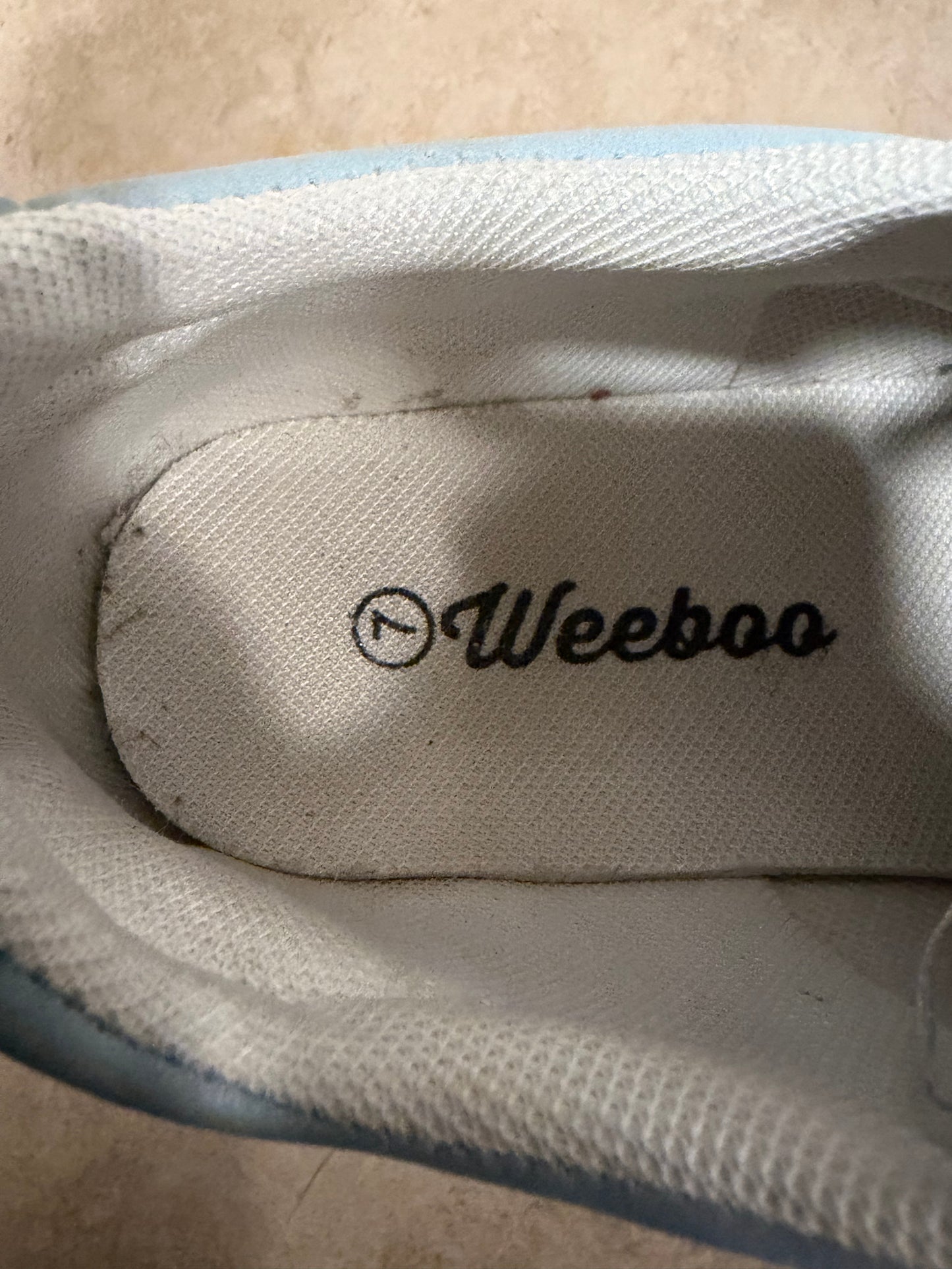 Weeboo Pastel Blue Platform Sneakers Women’s 7 Glitter Y2K Chunky Shoes