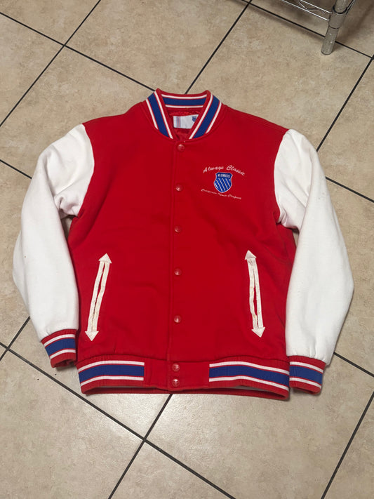 Vintage 1995 K-Swiss Varsity Jacket Always Classic Red White Blue Mens M L
