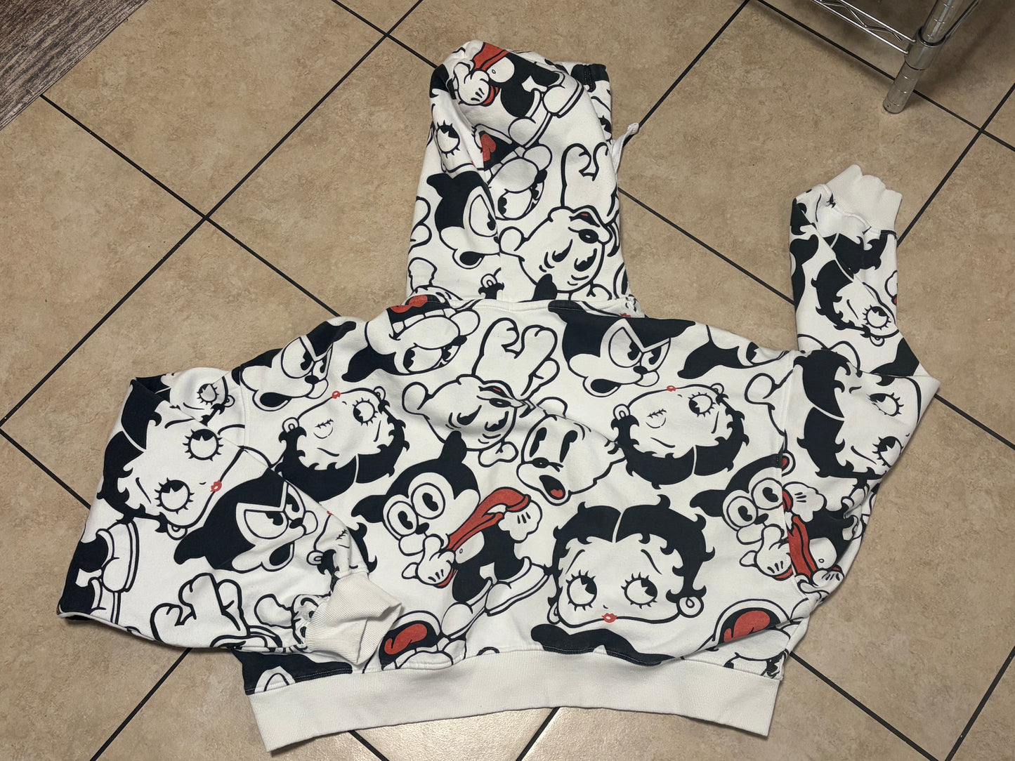 Betty Boop Fleischer Studios Hoodie Large Y2K Cartoon Graphic Streetwear