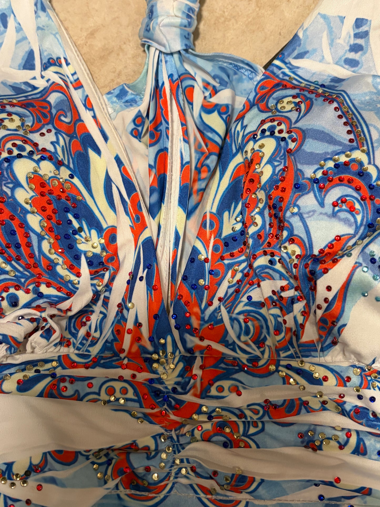 Camilla USA Boho Paisley Halter Dress Handkerchief Hem Y2K Resort Cruise M/L