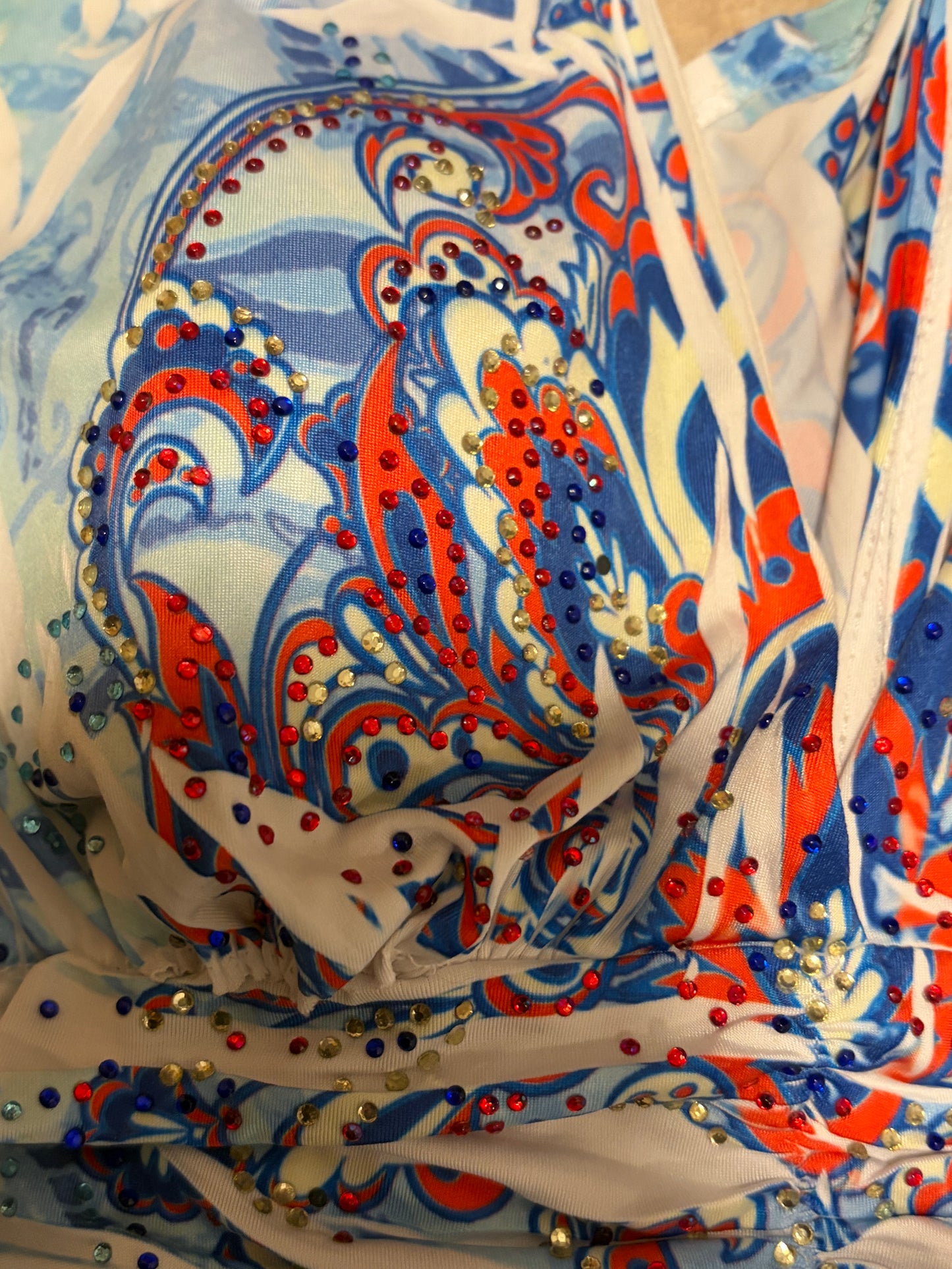 Camilla USA Boho Paisley Halter Dress Handkerchief Hem Y2K Resort Cruise M/L