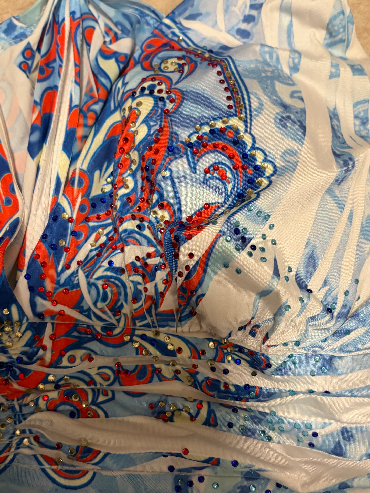 Camilla USA Boho Paisley Halter Dress Handkerchief Hem Y2K Resort Cruise M/L