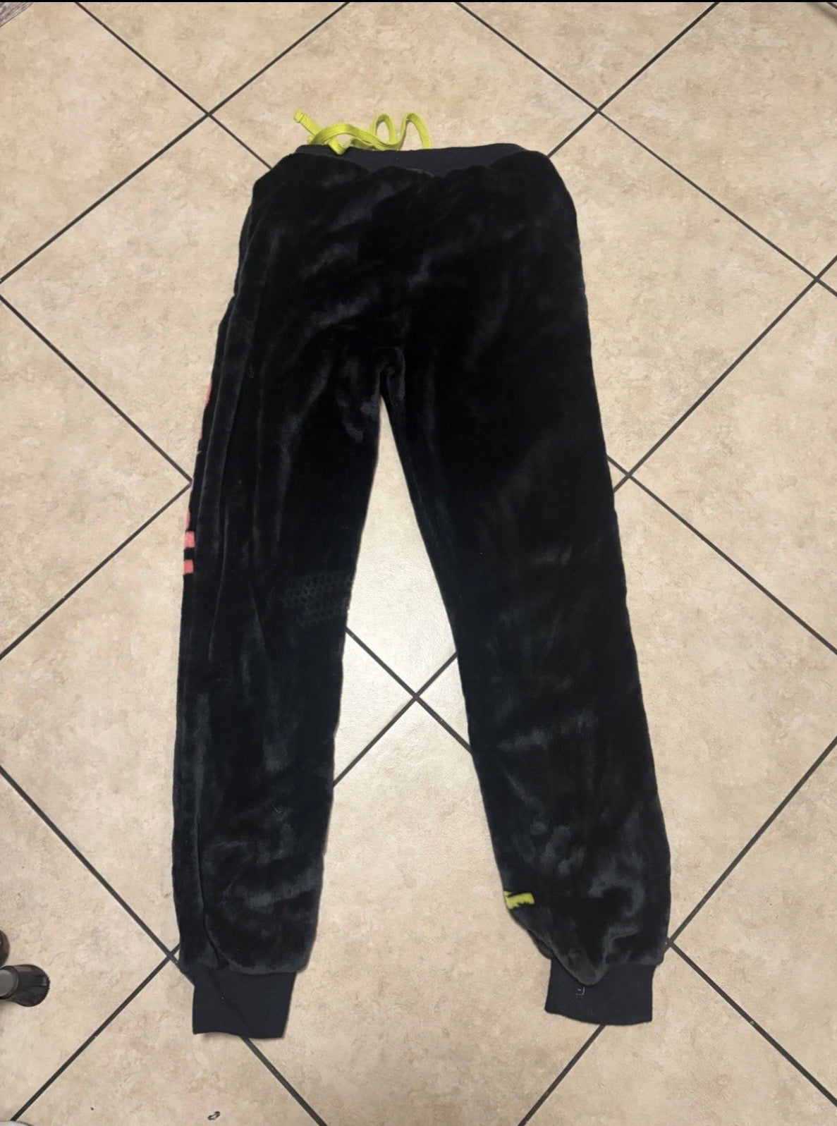 Grinch Plush Lounge Jogger Pants XS Dr Seuss Black Green Fleece Pajama Y2K