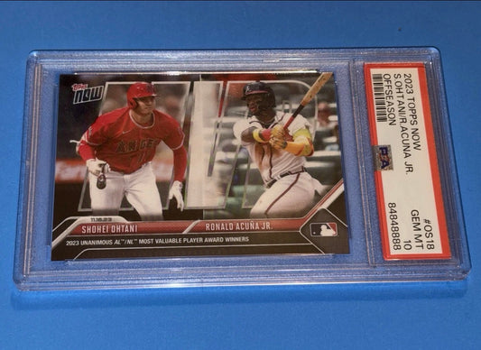 2023 Topps Now Ohtani/Acuna Jr MVP Award Winners PSA 10