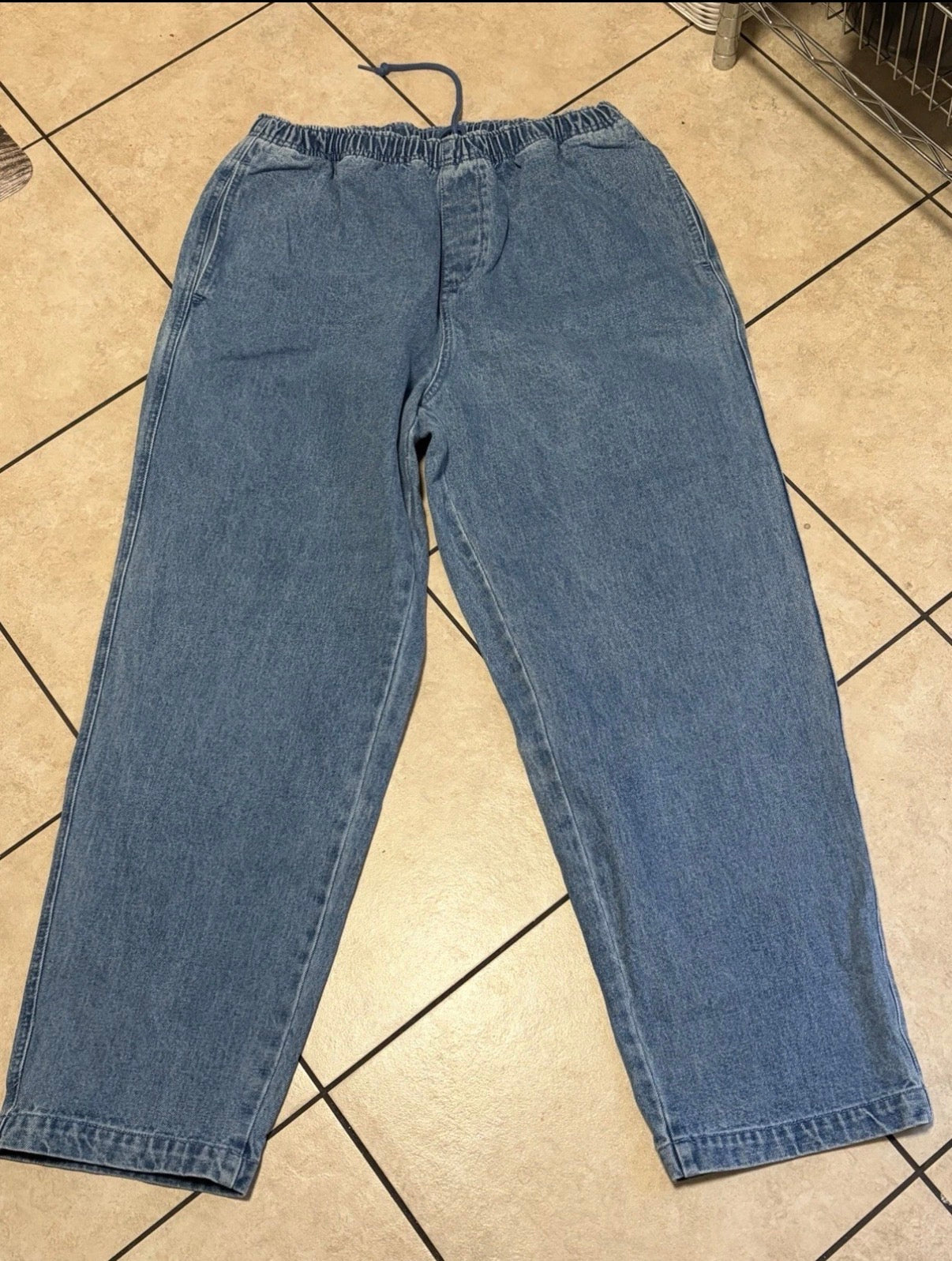 OBEY Denim Jogger Jeans Men’s Large Elastic Waist Streetwear Skate Baggy Y2K