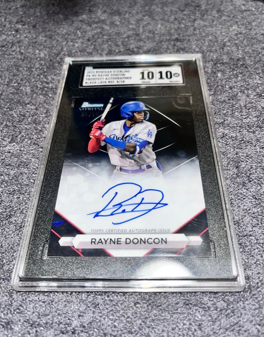 2023 Bowman Sterling Wayne Doncon Prospect Auto Black Lava 8/10 SGC 10 / 10