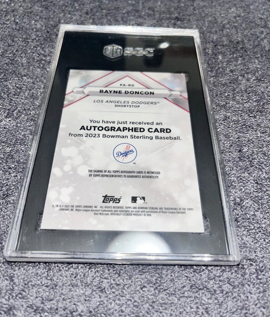 2023 Bowman Sterling Wayne Doncon Prospect Auto Black Lava 8/10 SGC 10 / 10