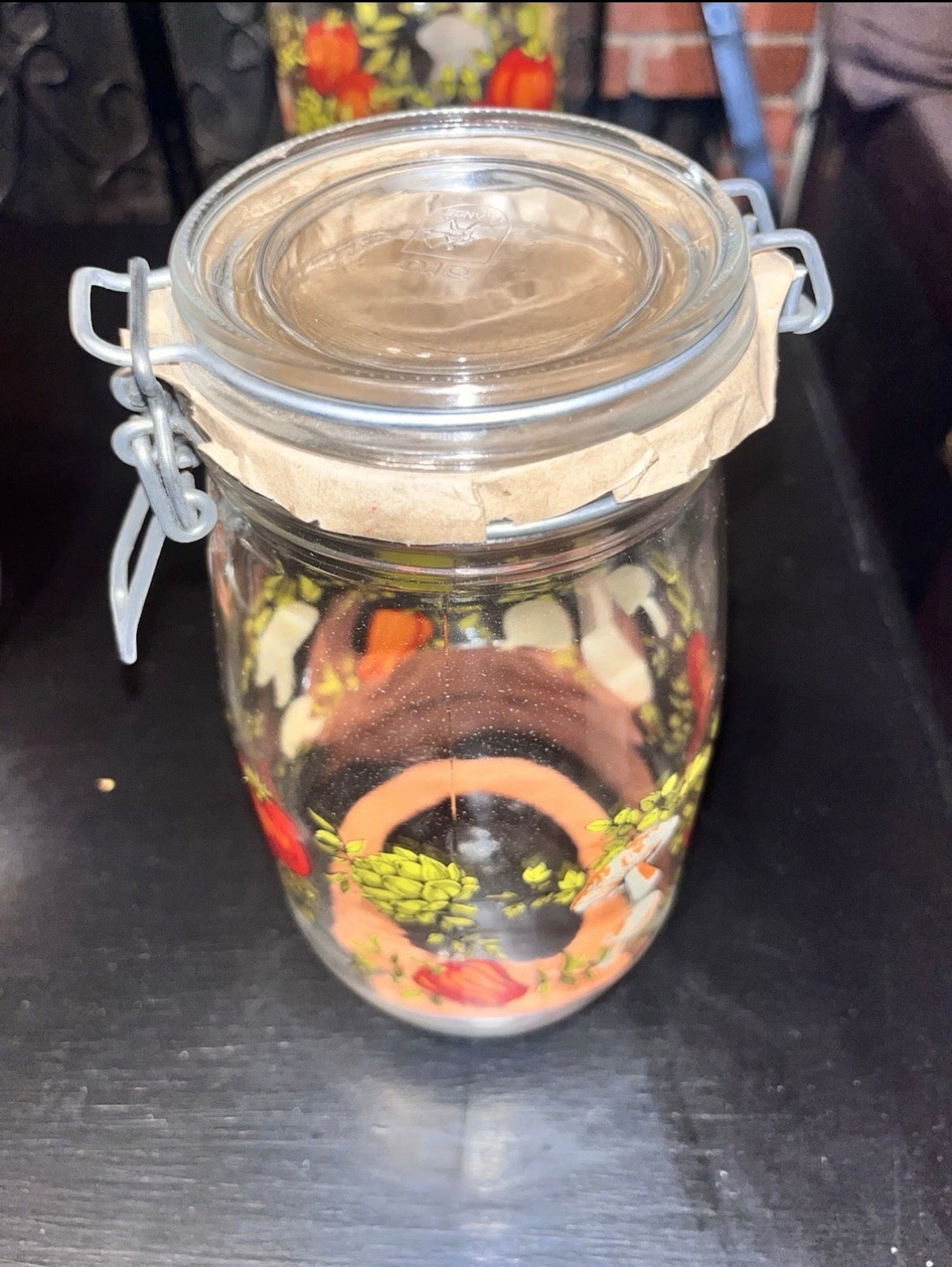 NEW Arc of France Canister Set (4) - Clip Top Jars - Spice of Life Vegetables