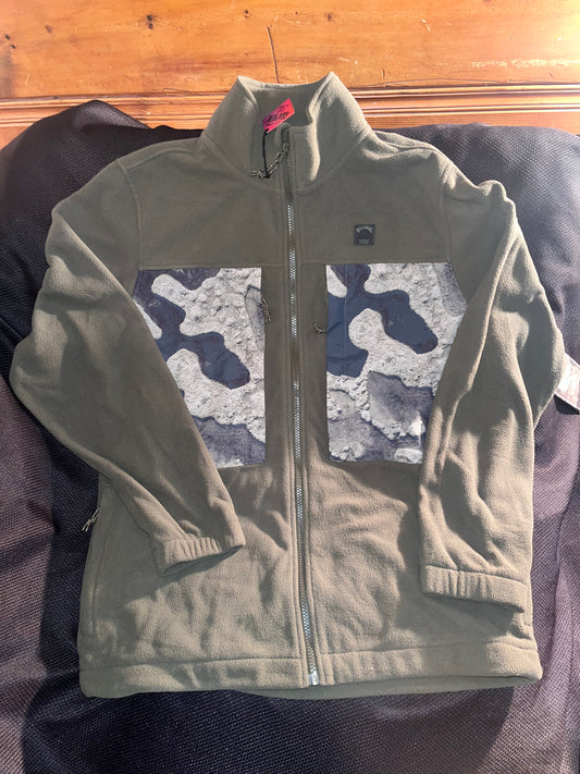 Billabong Men’s Canyon Zip Up Fleece Jacket (Medium) Ivy